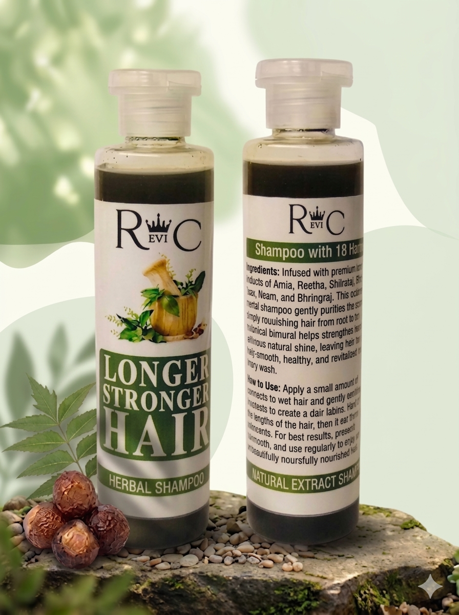 REVIC 18 Herbs Herbal Shampoo - For Longer, Stronger & Silky Hair - 200ml