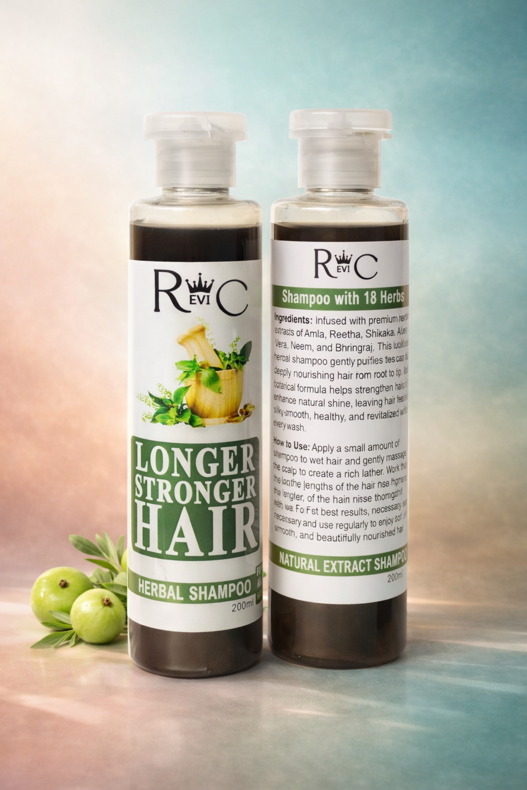 REVIC 18 Herbs Herbal Shampoo - For Longer, Stronger & Silky Hair - 200ml